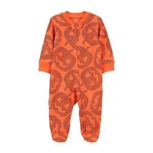 Carter S Baby Boys and Baby Girls Halloween Pumpkin 2 Way Zip Sleep and Play Siz